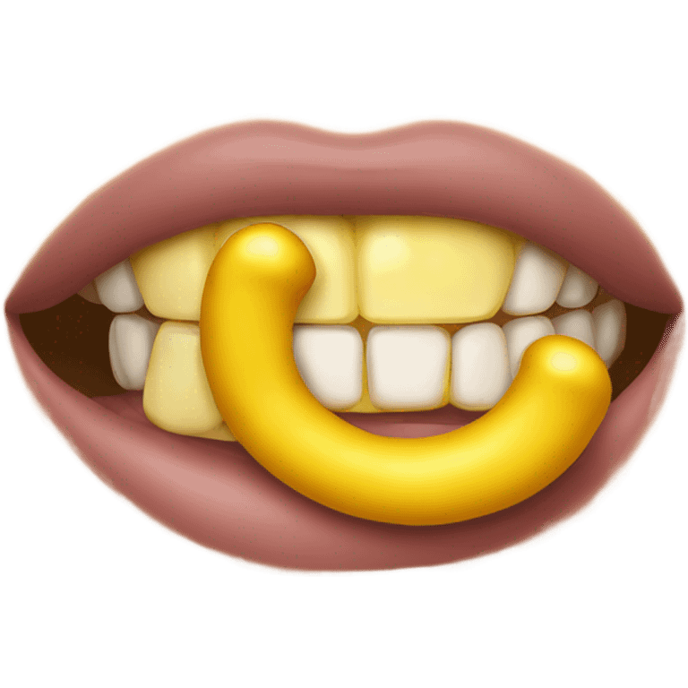 emoji face sucking a yellow bone emoji