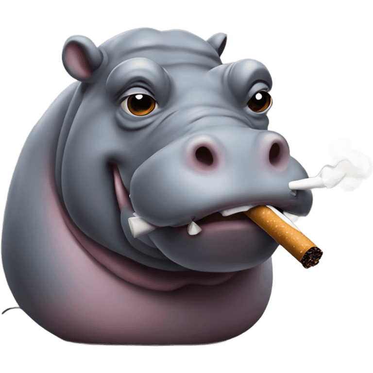 Hippo smoking  emoji