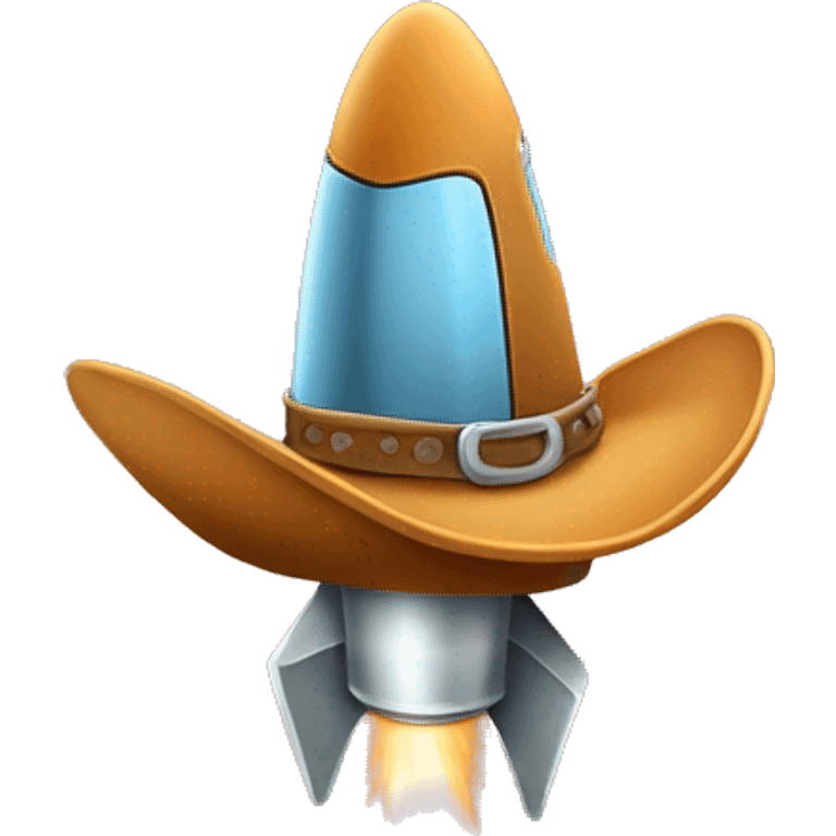 cowboy hat on top of rocket emoji