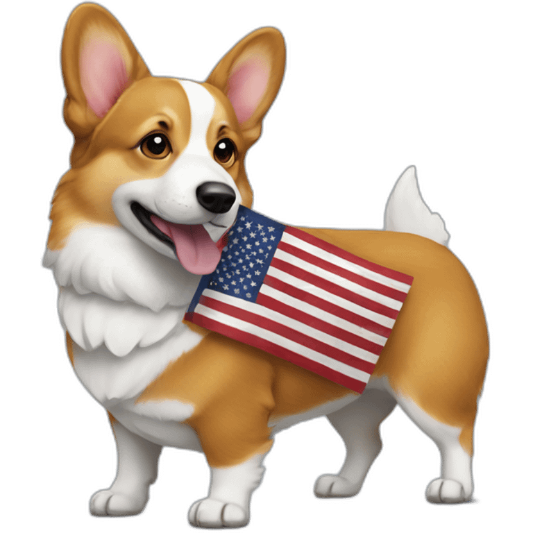 American flag as an corgi emoji