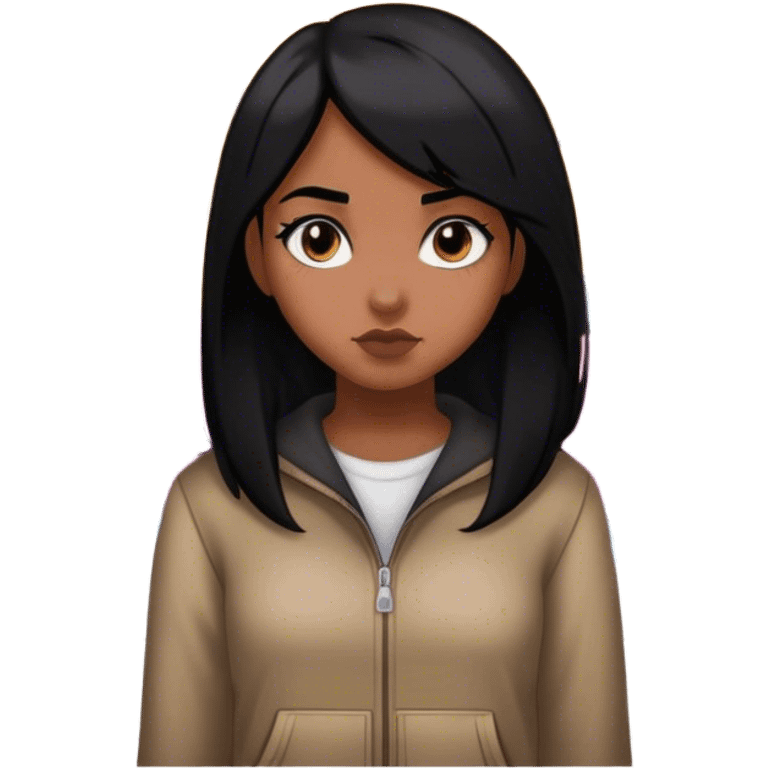 girl with black hair in graffiti emoji