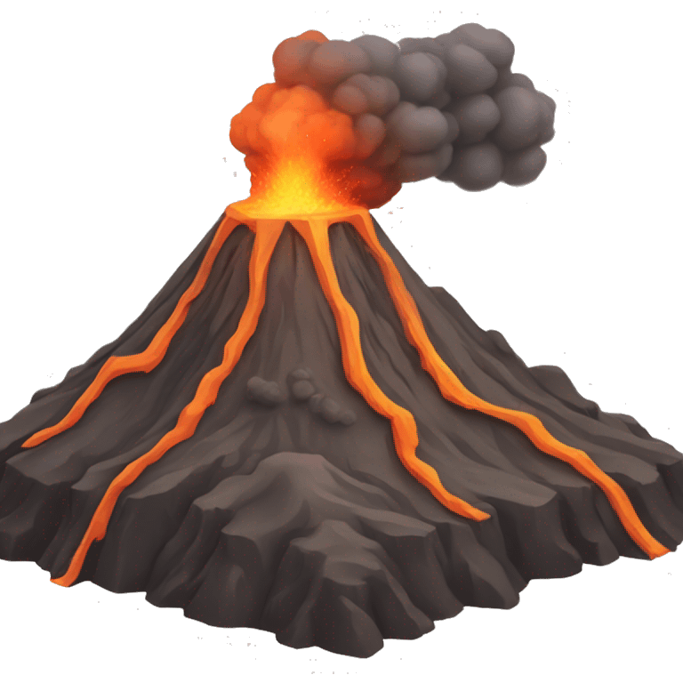 awakened volcano, ashes, fire, relief emoji