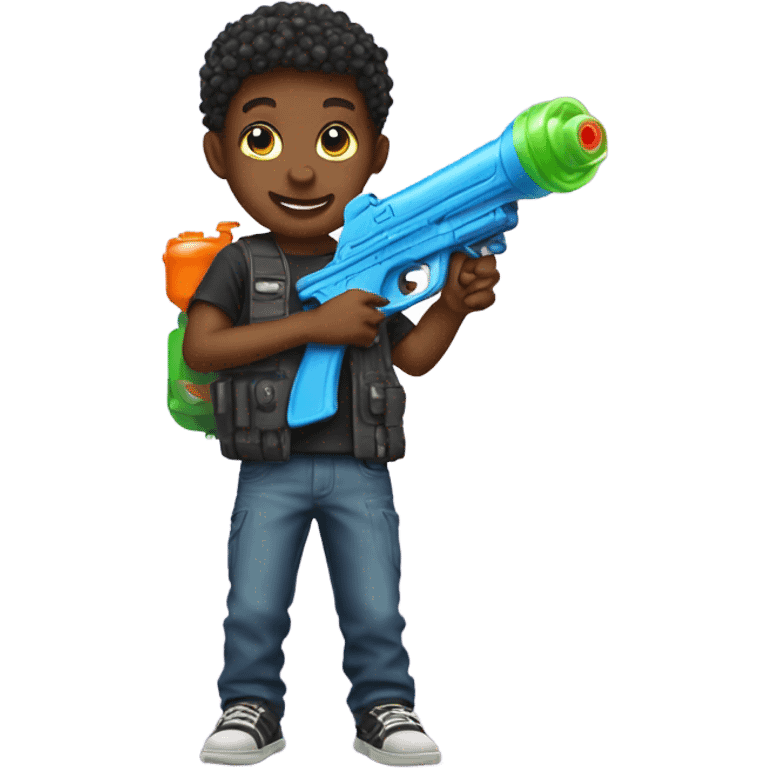 Kid holding a squirt gun emoji