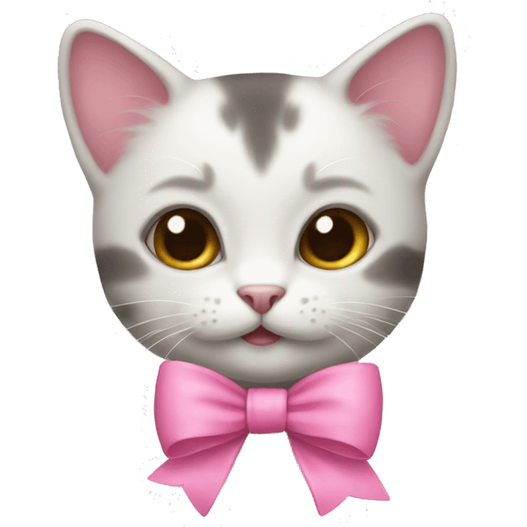 kitten with a pink bow emoji