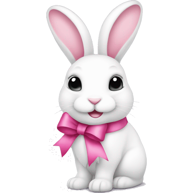 white bunny with pink bow christmas emoji