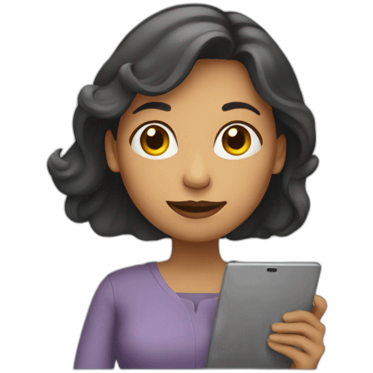 Mujer con tablet emoji