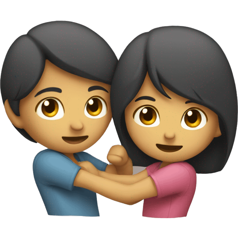 boy and girl play fighting emoji