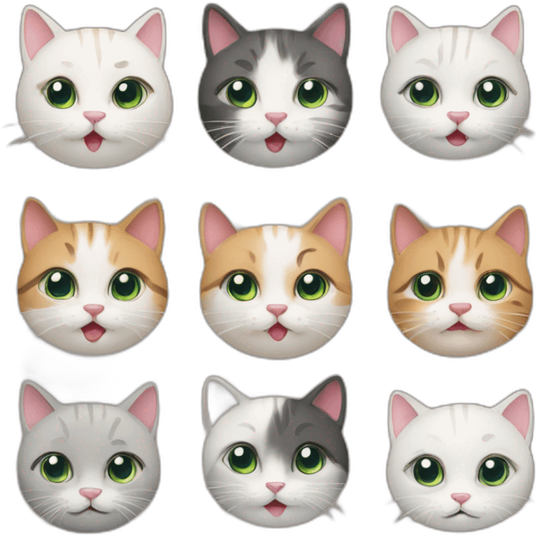 various cat face expressions emoji