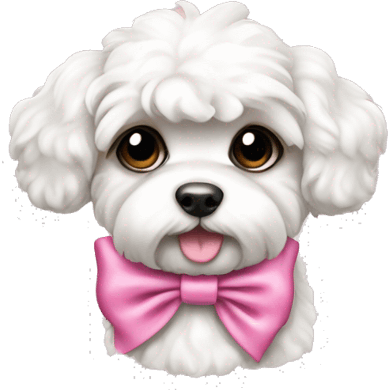 Schichon puppy pink bow  emoji