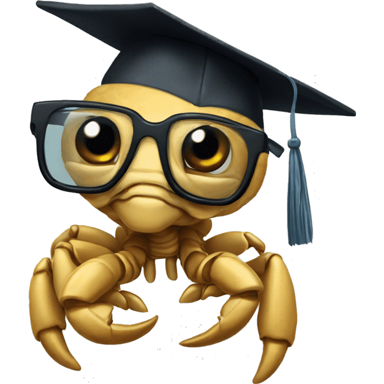 Scorpion with glasses and graduation cap emoji