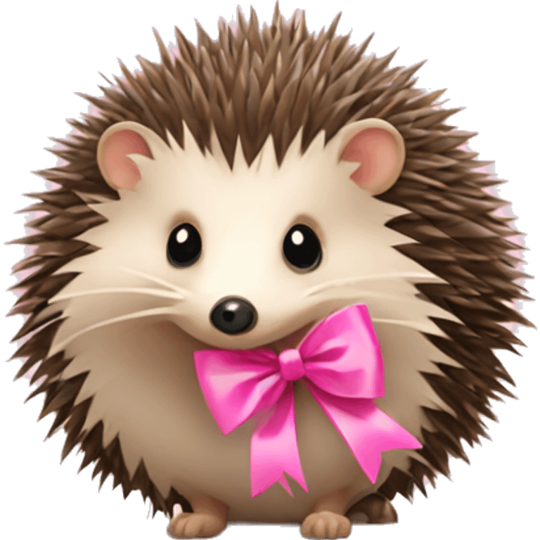 hedgehog with pink bow emoji