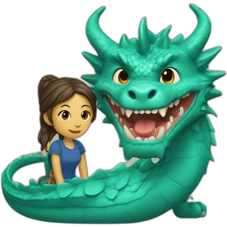 Fille et dragon emoji