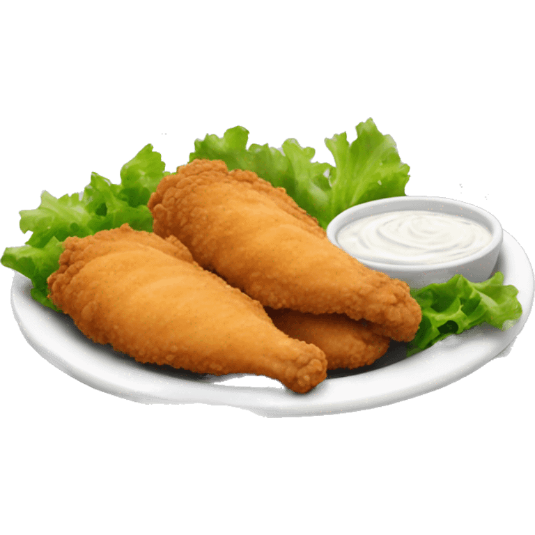 Chicken tender with ranch dressing on the side emoji