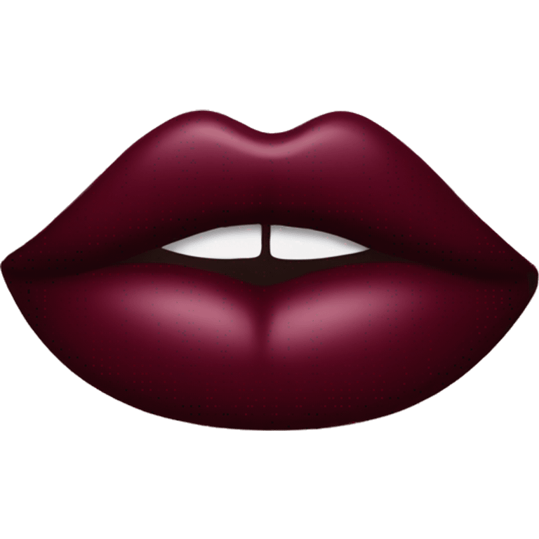 A burgundy-colored lipstick kiss mark. emoji