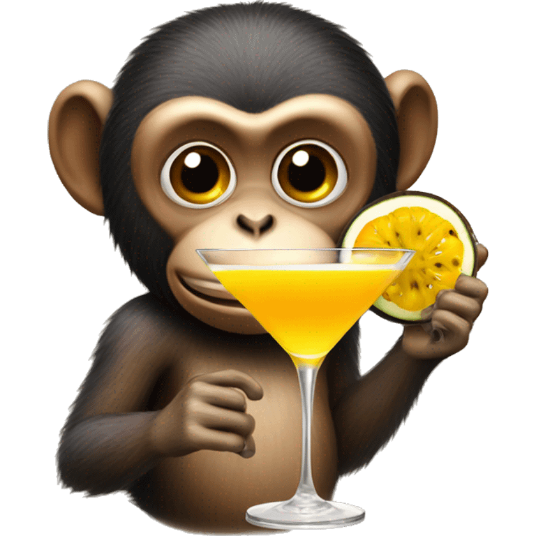 monkey with a passion fruit martini  emoji