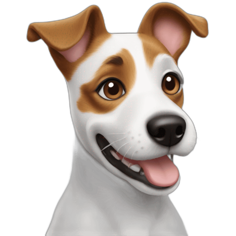 Jack Russell Terrier waving paw emoji