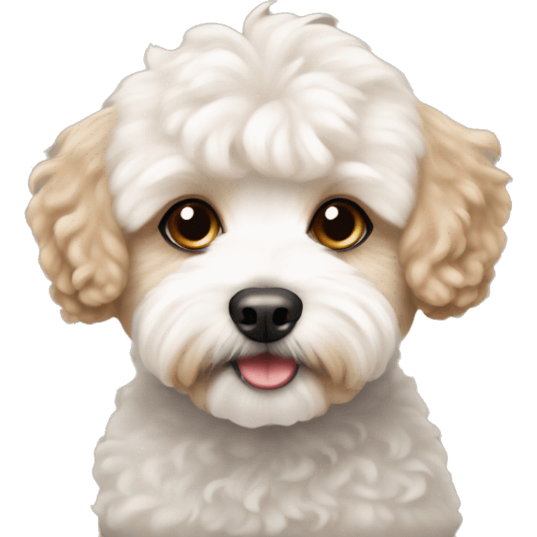 White and light brown maltipoo emoji