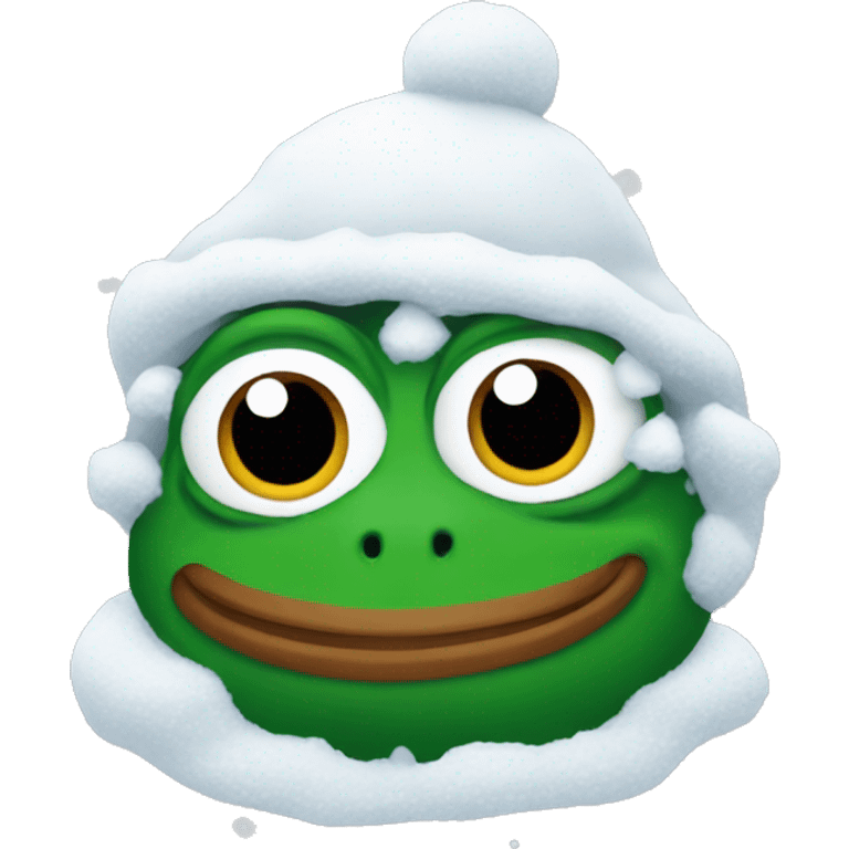 pepe the frog covered in snow emoji