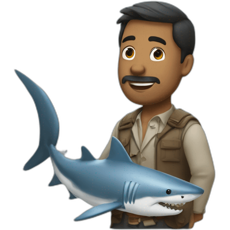 Hiron man qui dresse un requin emoji