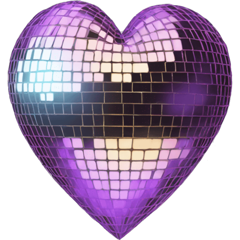 mirrorball in the shape of a heart emoji