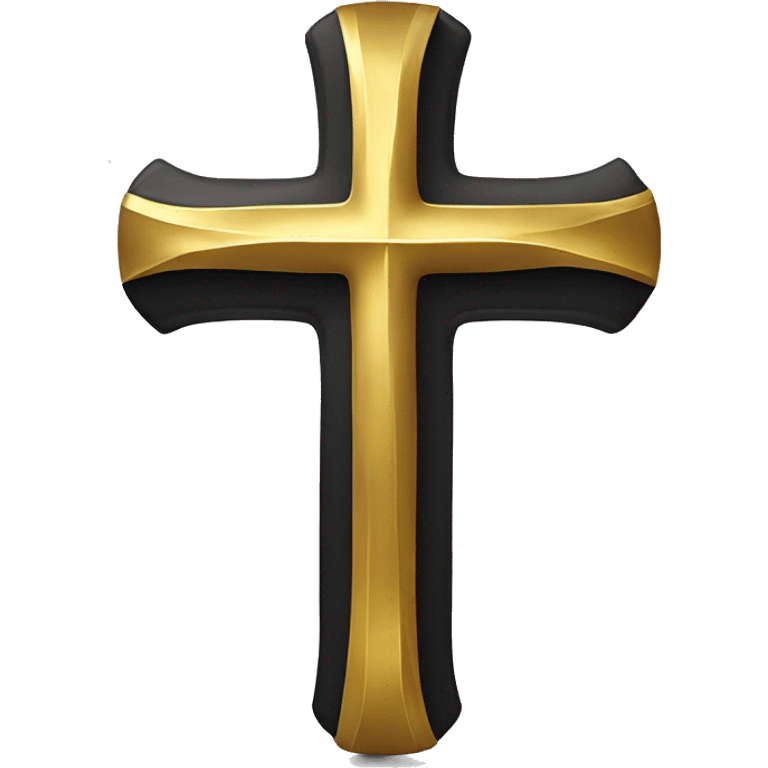 Black cross with gold rays emoji