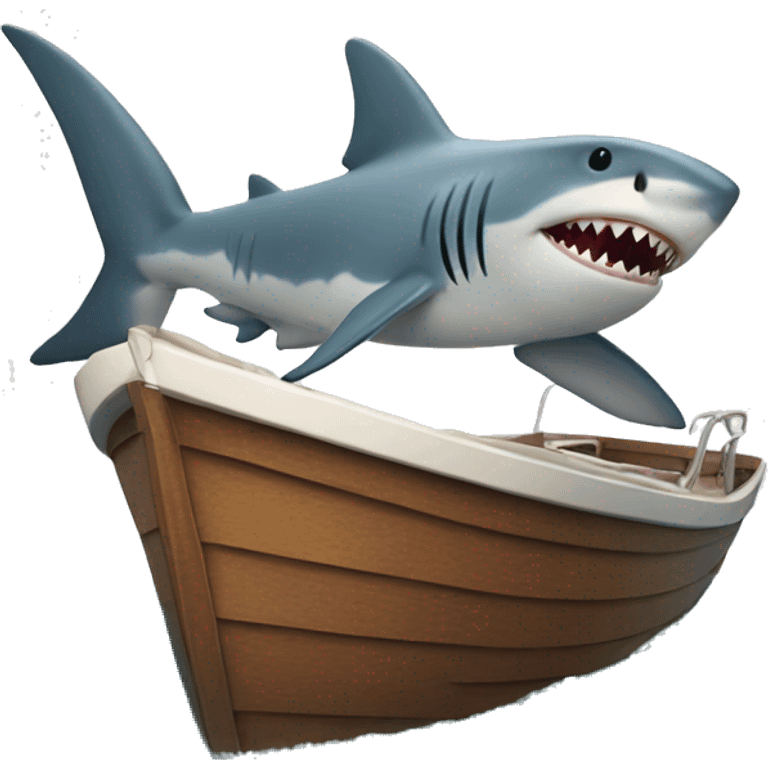 Shark wearing bikini on a boat  emoji