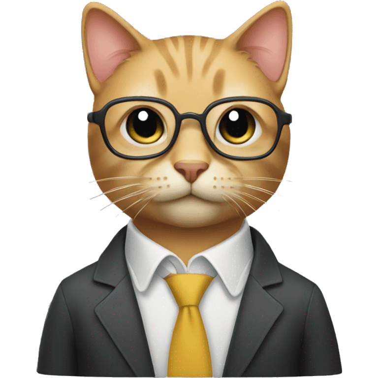 a cat that's a data scientist emoji