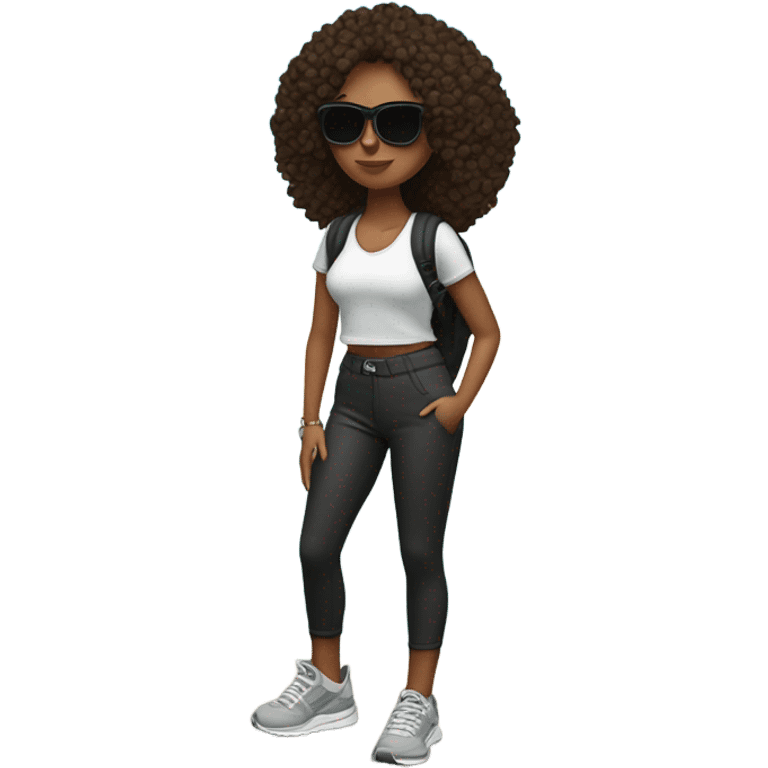 Climbing a mountain with swag and a hip outfit as a girl  emoji