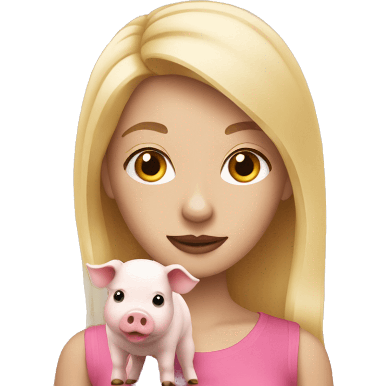 Blonde with mini pig emoji