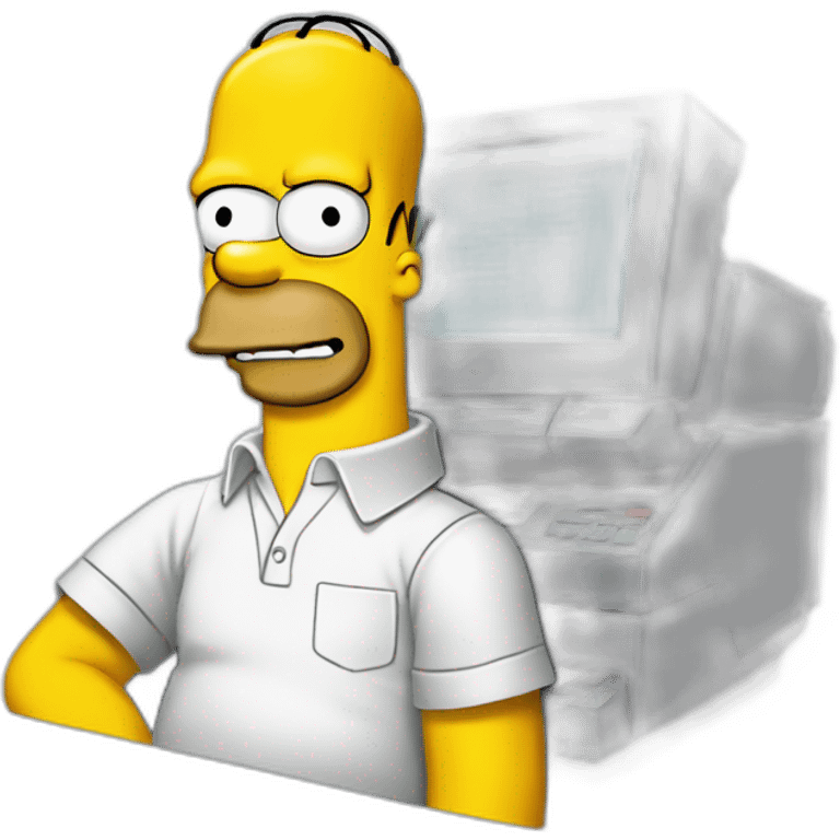 Homer Simpson with a photocopier emoji