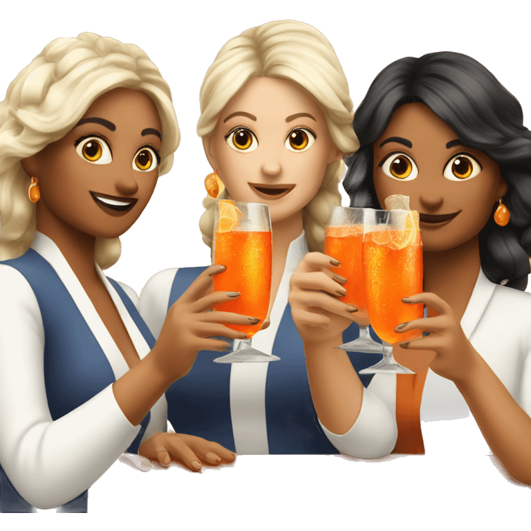 Three ladys drinking aperol spritz emoji