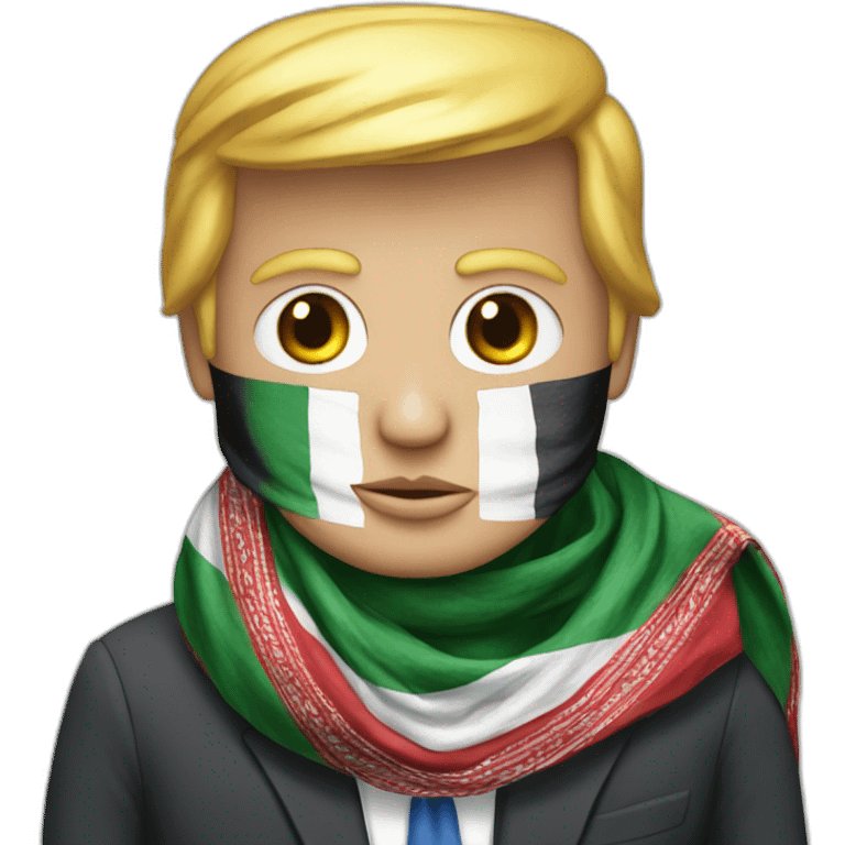 Donald Trump wearing a Palestinian scarf emoji