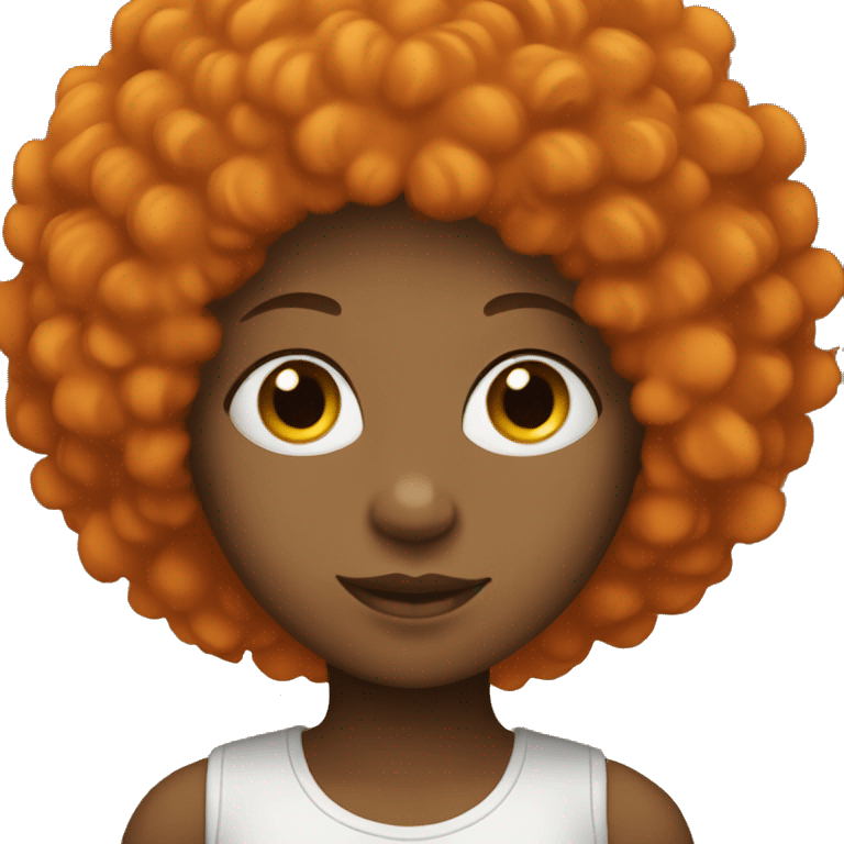 Girl with orange Afro emoji