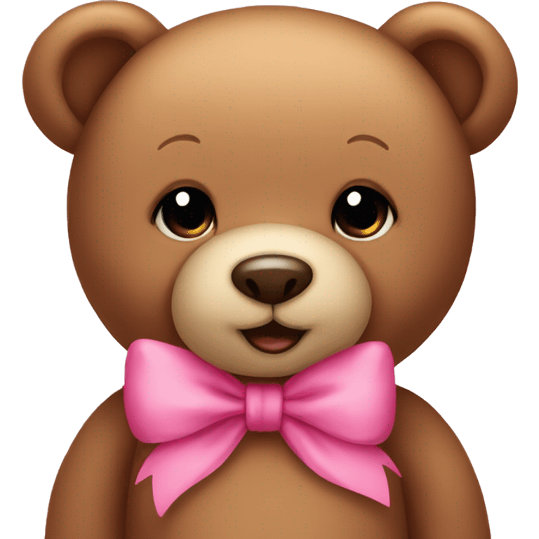 Teddy bear with a pink bow emoji