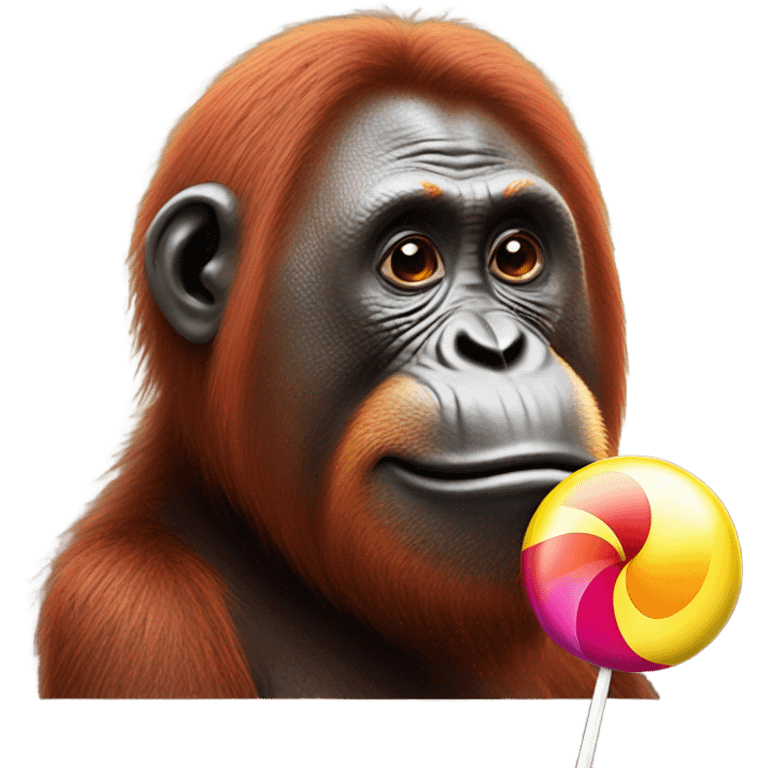 Orangutan eating a lollipop  emoji