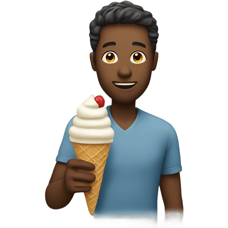 Man eating ice cream  emoji