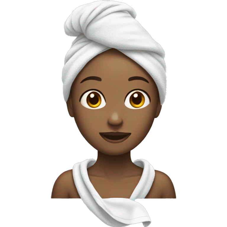 Girl with a towel on her head  emoji