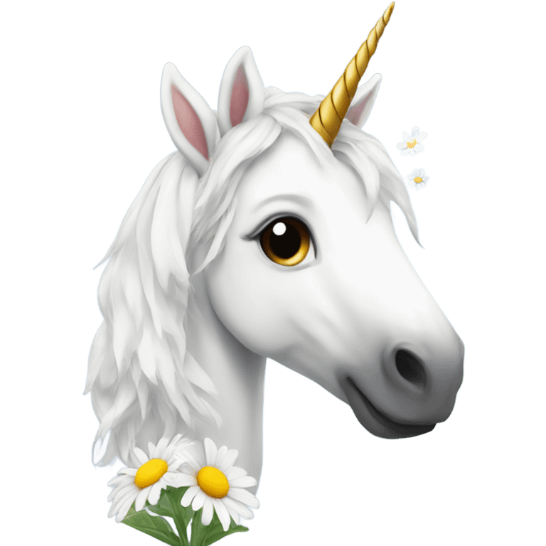 unicorn with a daisy  emoji