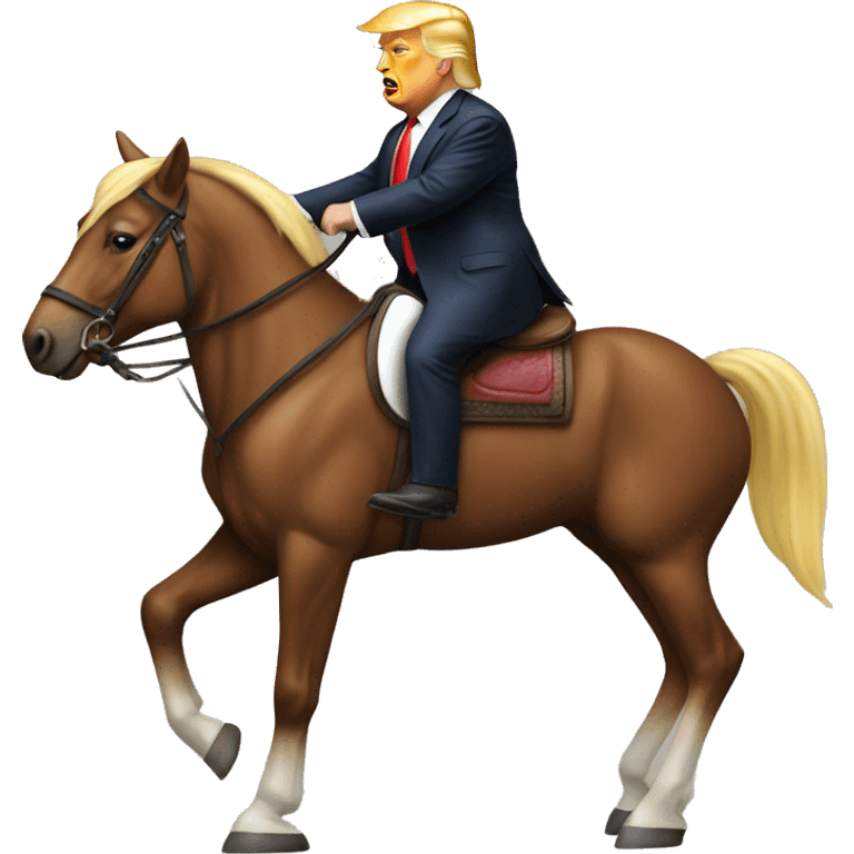 donald trump on a horse emoji