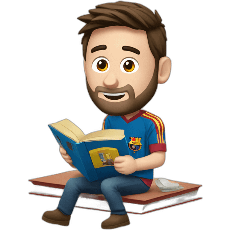 messi leyendo un libro emoji