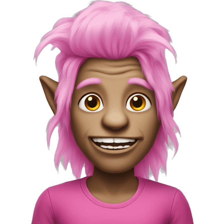 troll wearing pink outfit emoji