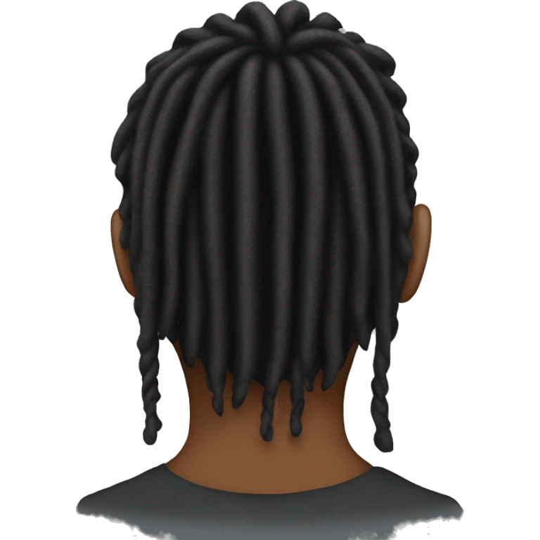 Back of a mans head who has dreads emoji