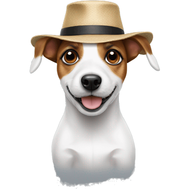 Jack Russell Terrier in a hat emoji