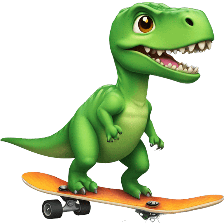 Dino on skateboard emoji