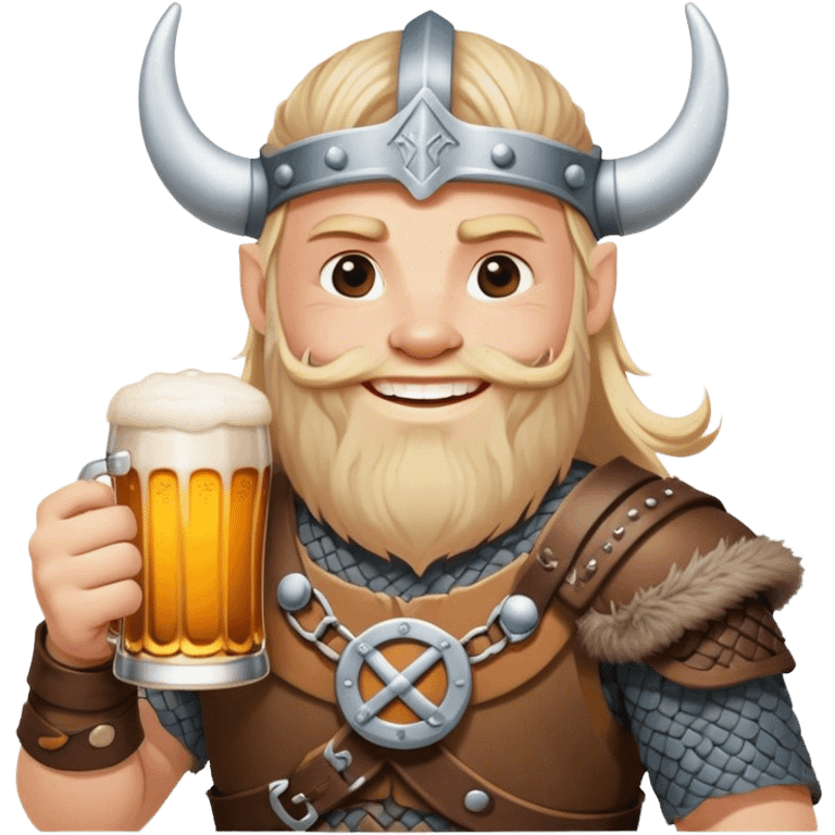 smiling viking with beer emoji