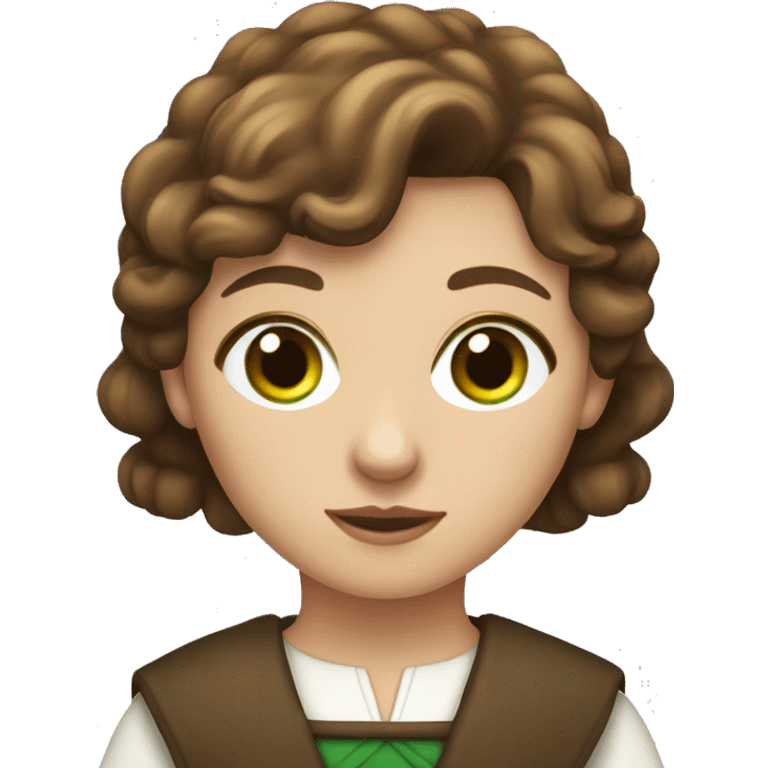 whole body shepherdess with brown hair and green eyes emoji