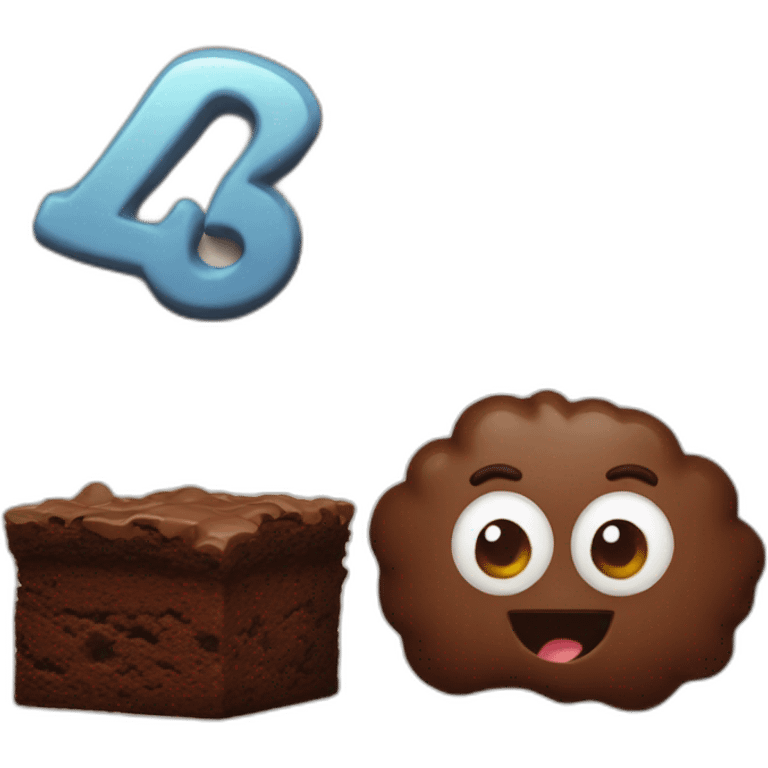 Brownie and the number 46 emoji