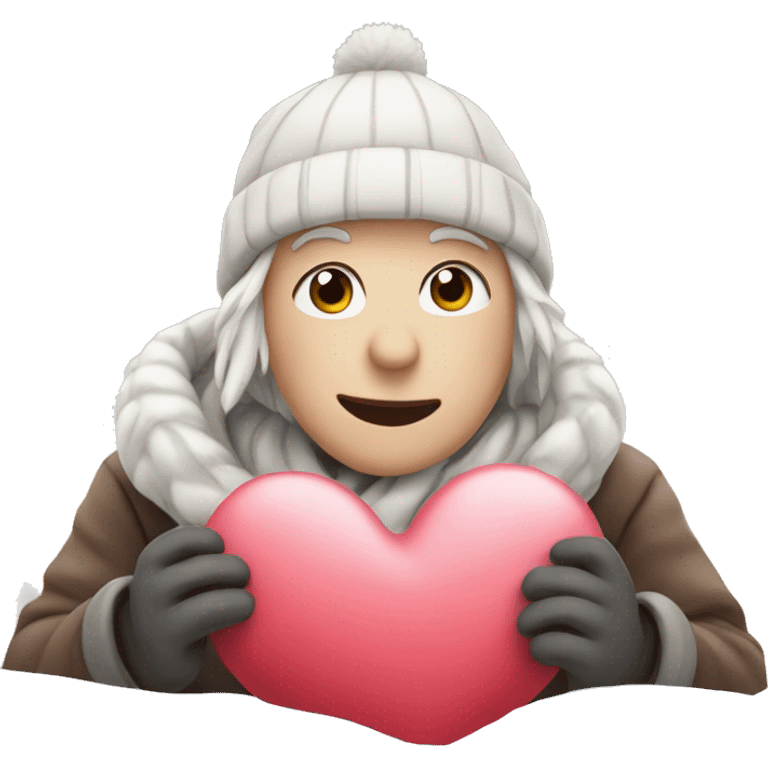 Heart emoji with winter emoji