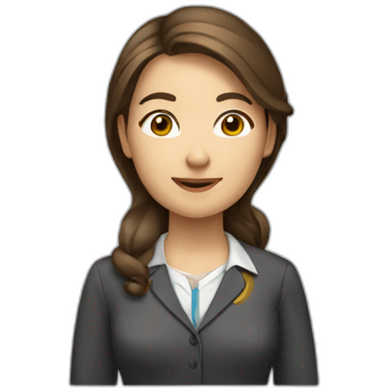 brown hair female school teacher emoji