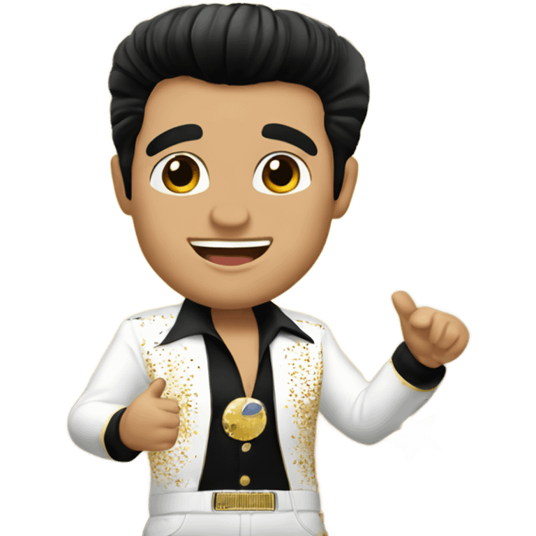 Elvis saying happy new year emoji